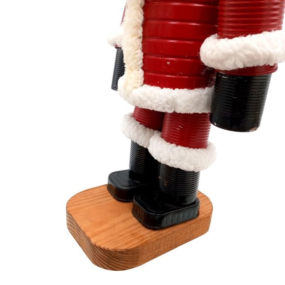 Christmas Folk Art Tin Man Santa Sculpture Wizard Of Oz Assemblage Robot Vintage - Picture 11 of 16